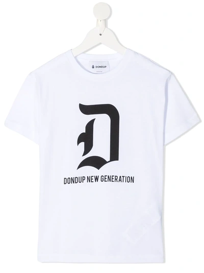 Dondup Kids' Logo-print Cotton T-shirt In White