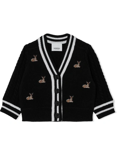 Burberry Babies' Kids Deer Print Cardigan (6-24 Months) In Black