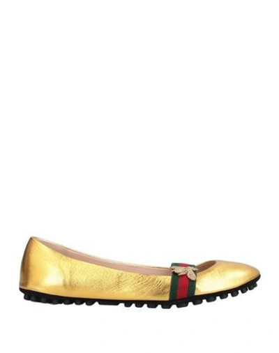 Gucci Ballet Flats In Gold