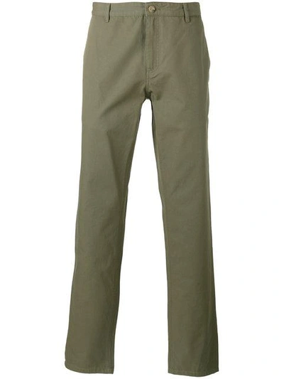 Apc Regular-fit Tapered Cotton Chinos In Green