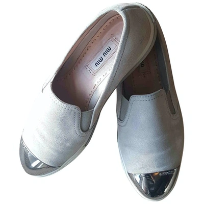 Pre-owned Miu Miu Flats In Grey