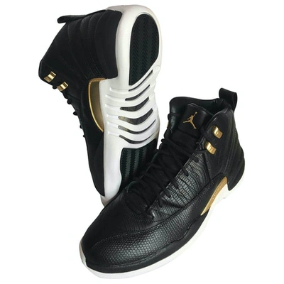 Pre-owned Jordan 12 Leather Trainers In Black