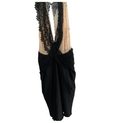Pre-owned Talbot Runhof Lace Mid-length Dress In Black