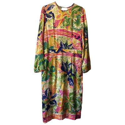 Pre-owned By Malene Birger Silk Mid-length Dress In Multicolour
