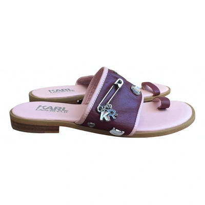Pre-owned Karl Leather Sandals In Pink