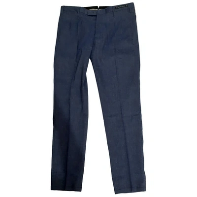 Pre-owned Pt01 Linen Trousers In Multicolour