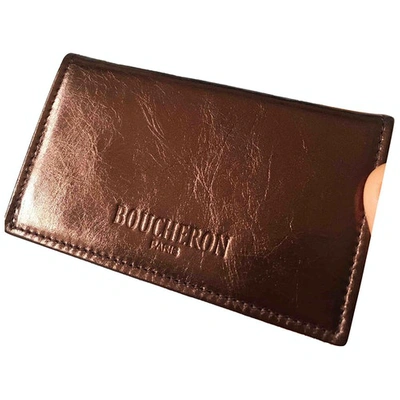 Pre-owned Boucheron Leather Card Wallet In Metallic