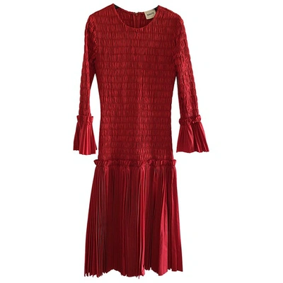 Pre-owned Khaite Mariella Mid-length Dress In Red
