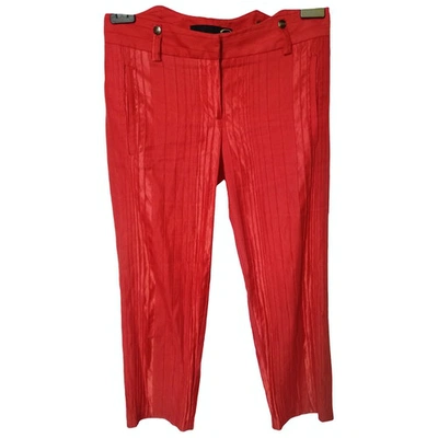 Pre-owned Just Cavalli Straight Pants In Red