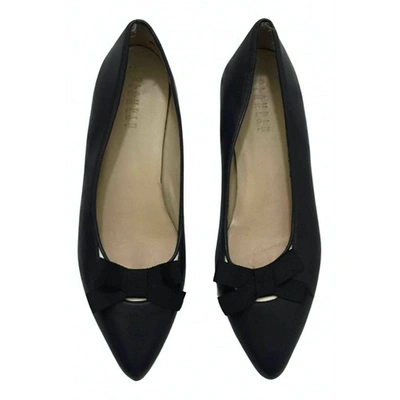Pre-owned Claudie Pierlot Navy Leather Ballet Flats