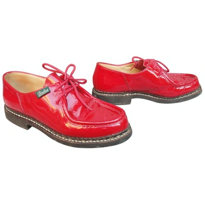 Pre-owned Paraboot Patent Leather Lace Ups In Red