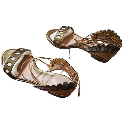 Pre-owned Paula Cademartori Leather Sandals In Camel