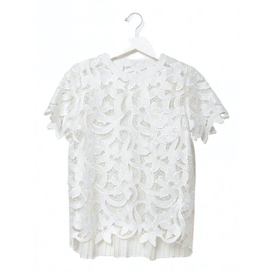 Pre-owned Sacai White Polyester Top