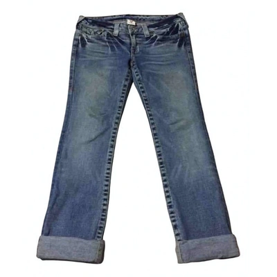 Pre-owned True Religion Straight Trousers In Blue