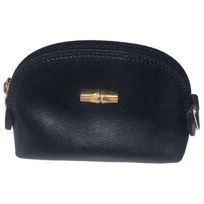 Pre-owned Longchamp Roseau Navy Leather Wallet