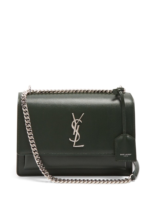 Saint Laurent Sunset Medium Leather Crossbody Bag In Black ModeSens