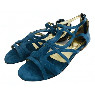 Pre-owned Moa Master Of Arts Turquoise Suede Sandals