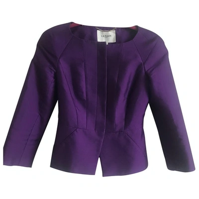 Pre-owned Lk Bennett Silk Jacket In Purple