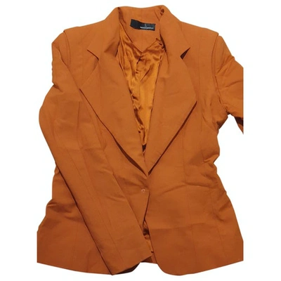 Pre-owned Amanda Wakeley Silk Blazer In Orange
