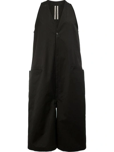 Rick Owens Cropped Sleeveless Jumpsuit In Black