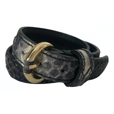 Pre-owned Lily And Lionel Navy Leather Bracelet