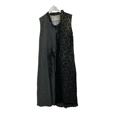 Pre-owned Lutz Huelle Wool Mid-length Dress In Grey