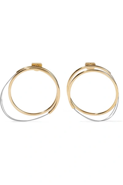 Loewe Gold And Silver-tone Hoop Earrings