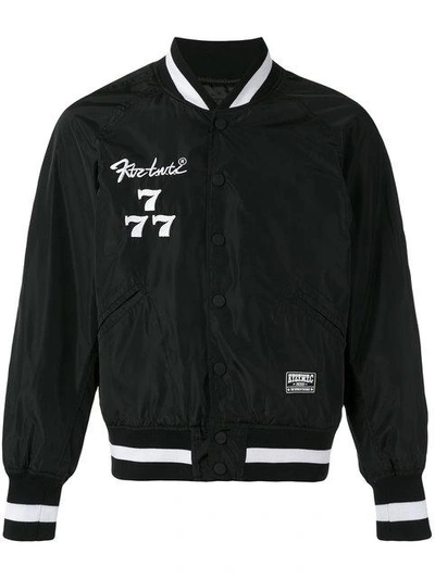 Ktz 'society' Embroidered Bomber Jacket In Black
