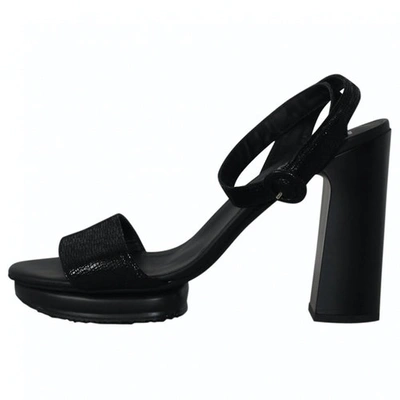 Pre-owned Hogan Black Leather Sandals