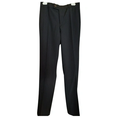Pre-owned Gucci Cashmere Straight Trousers In Black