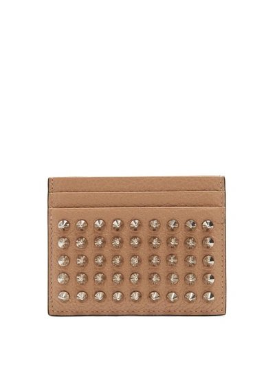 Christian Louboutin Kios Spike-embellished Leather Cardholder In 