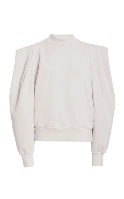 Agolde Women's Puff-sleeve Cotton Sweatshirt In Ivory