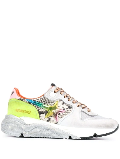 Golden Goose Sole Running Sneakers In Leather In White