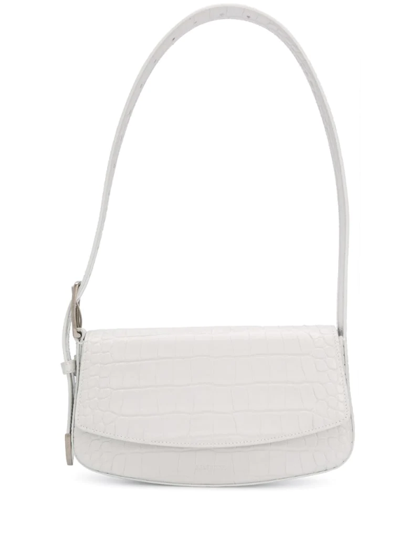 Balenciaga Ghost Small Crocodile-effect Leather Baguette Bag In White ...