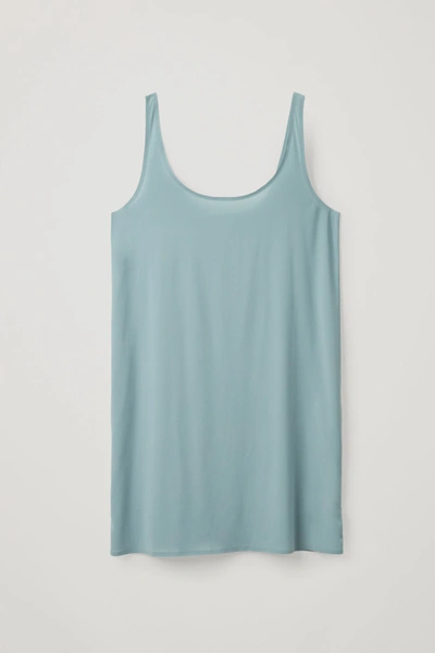 Cos Seamless Slip Dress In Turquoise