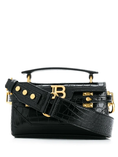 Balmain Bbuzz Baguette B-buzz 26 In Black Quilted Leather