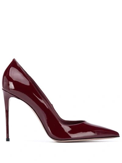Le Silla Patent Leather High Heels In Burgundy