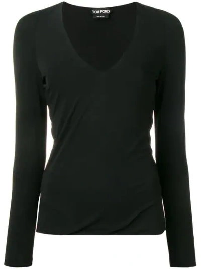 Tom Ford Draped Hem Sweatshirt In Black