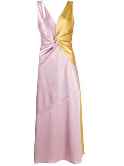 Pinko Minestra Two Tone Asymmetrical Dress In Multicolour