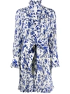 Tory Burch Deneuve Francesca Dimattio Print Dress In Blue Branches