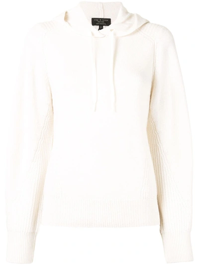 Rag & Bone Off-white Terry City Hoodie In Chalk