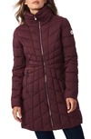 Bernardo Water Resistant Packable Ecoplume™ Puffer Coat In Garnet