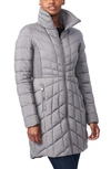 Bernardo Water Resistant Packable Ecoplume™ Puffer Coat In Charcoal