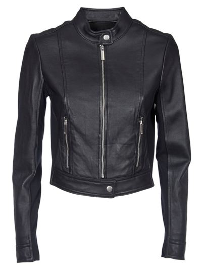 Michael Michael Kors Zip-up Biker Jacket In Black