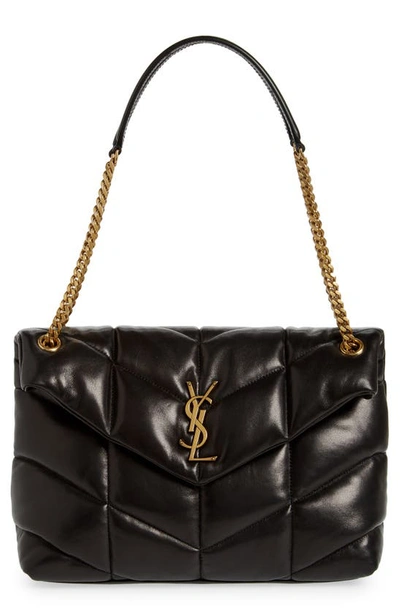 Saint Laurent Medium Loulou Puffer Quilted Leather Crossbody Bag In Nero
