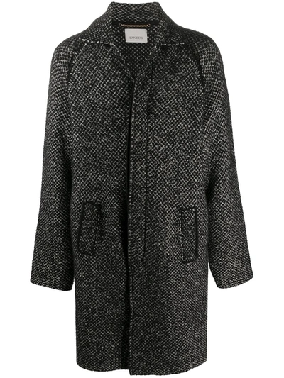 Laneus Micro-pattern Coat In Black