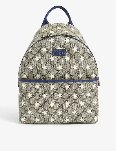 Gucci Kids Gg Star-print Canvas Backpack In Multi