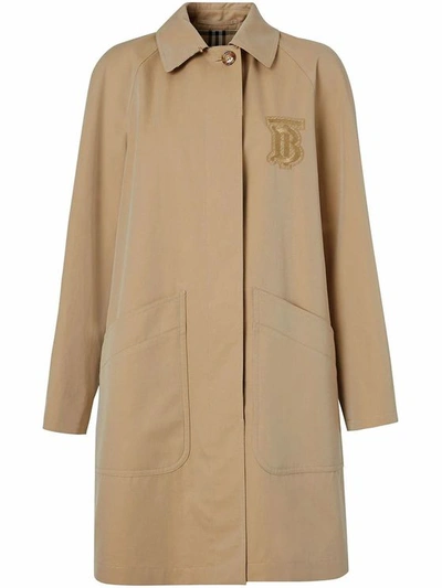 Burberry Women's 8032226 Beige Cotton Coat In Brown