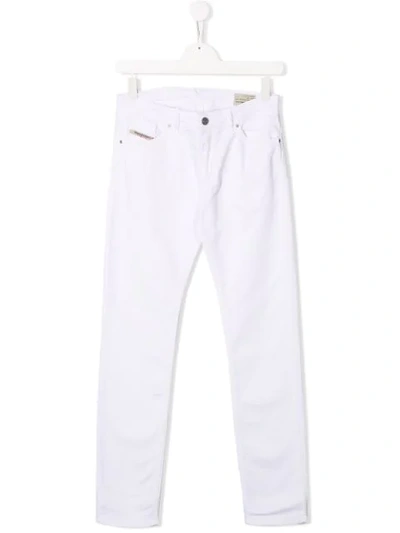Diesel Teen Slim-fit Jeans In White