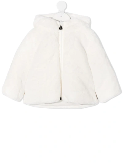 Moncler Babies' Hooded Down-feather Jacket In Bianco